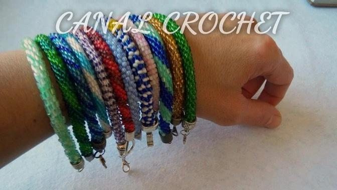 Pulsera A Crochet Con Abalorios Videos Art World Of Crystal Gan