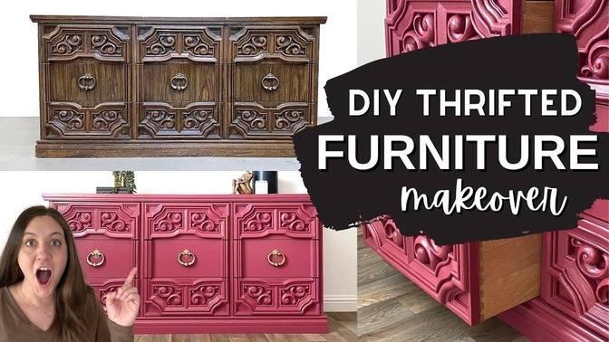 DIY Pink Dresser Chalk Painting Laminate Furniture With BB Frosch