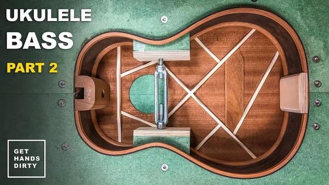 How to Build a Ukulele Bass // Bracing, Rosette and Body - Ep.2