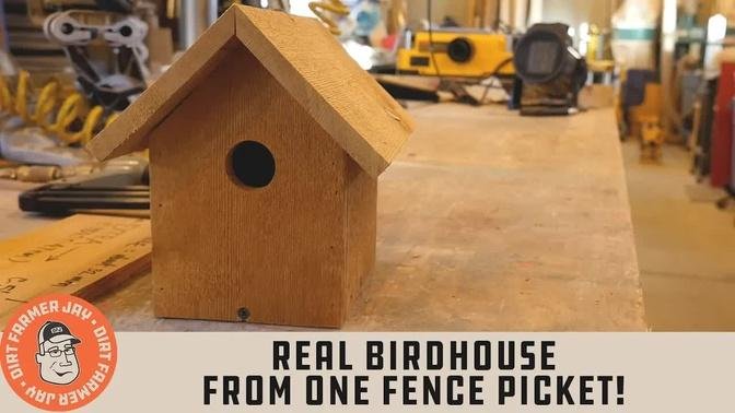 Real Birdhouse from One Fence Picket!