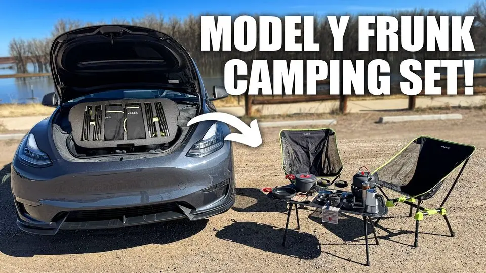 New Tesla Model Y Frunk Camping Gear Set! #tesla