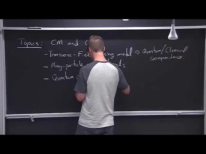 Lecture1 Introduction To Quantum Many Body Physics And Transverse Field Ising Model 6449