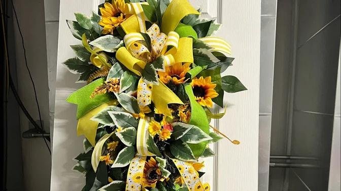 Sunflower Swag wreath| Hard Working Mom |How to| Wreath Kit