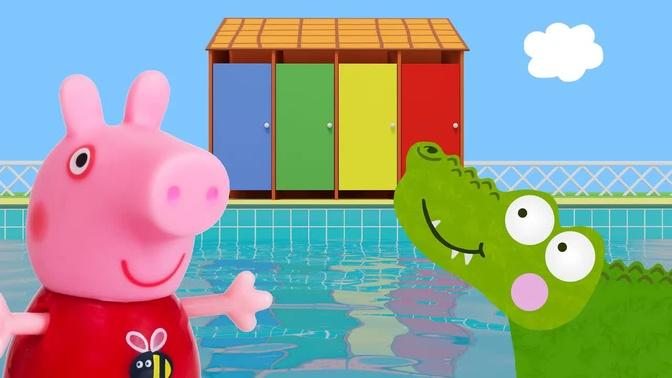 Peppa Pig Game - Crocodile Hiding in Fun Swimming Toys