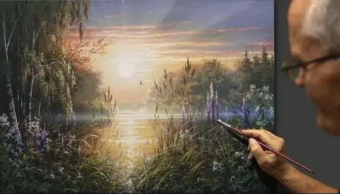 阳光明媚的早晨（夏日风景）丙烯画 艺术家 - Viktor Yushkevich