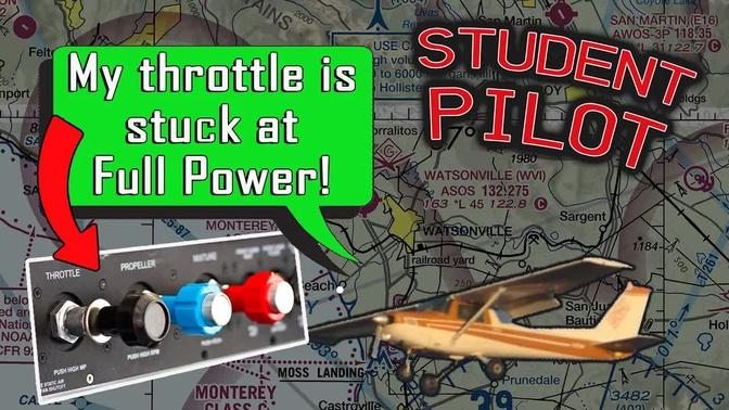Student Pilot has STUCK FULL THROTTLE | Other pilots help him land