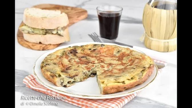 Frittata di funghi champignon - in un ttimo è pronta la cena - Ricette che Passione