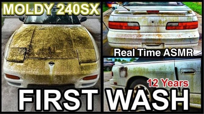 Insanely Satisfying Barn Find _ Extremely Moldy 240SX _ First Wash Ever _ Car Detailing Restoration