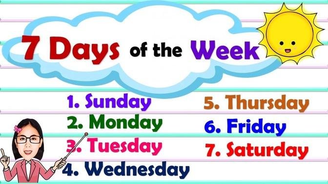 Learn the 7 Days of the Week __ Spelling __ Sentences | English forkids