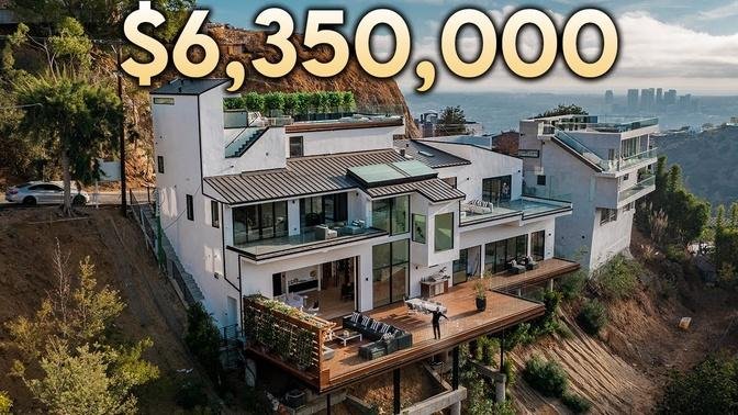 Inside a $6,350,000 Hollywood Hills Modern Mansion with Incredible Rooftop Views.