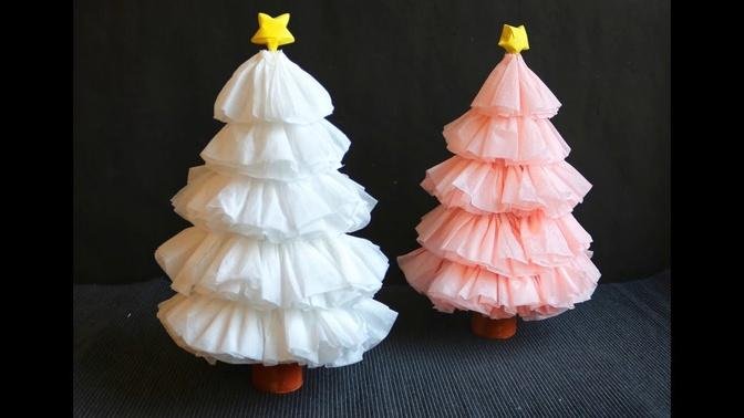 Easy Way To Make Tissue Paper Christmas Tree - 3D Paper Christmas Tree - Christmas Decor