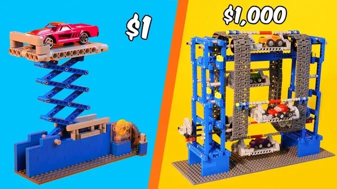 Building a LEGO Parking Garage with Scissor Lift - LEGO Car Parking Fail