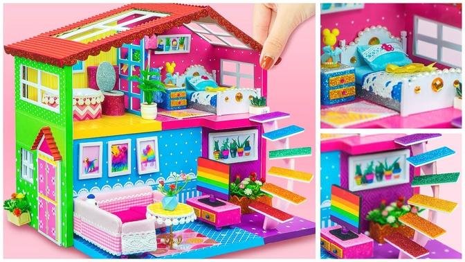 DIY Miniature Cardboard House #178 ❤️ How To Build Amazing Color Mansion from Cardboard - Room Decor