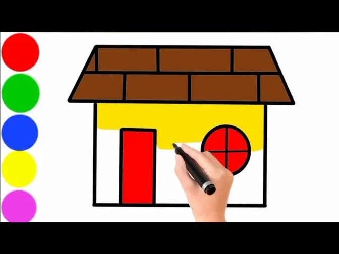 Drawing for kids | Drawing for beginners | Drawing House | Kindergarten drawing | Drawing of a house