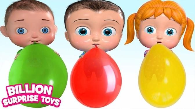 Teach Colors with Balloons Song - BillionSurpriseToys Nursery Rhymes  Kids Songs