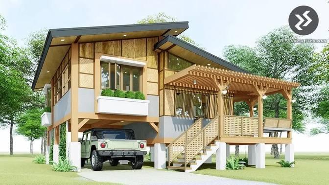 Split Level Amakan House Design With 2 Bedrooms Elevated Native 