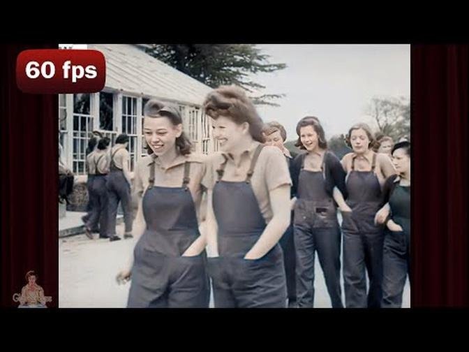 Spitfire Girls 1940 ｜ Britain's Rosie the Riveter ｜ AI Enhanced Film  [60 fps]