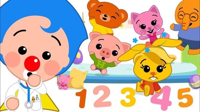 How Many Jumped on the Bed? ♫ Learn the Numbers ♫ Nursery Rhymes & Kids Songs ♫ Plim Plim
