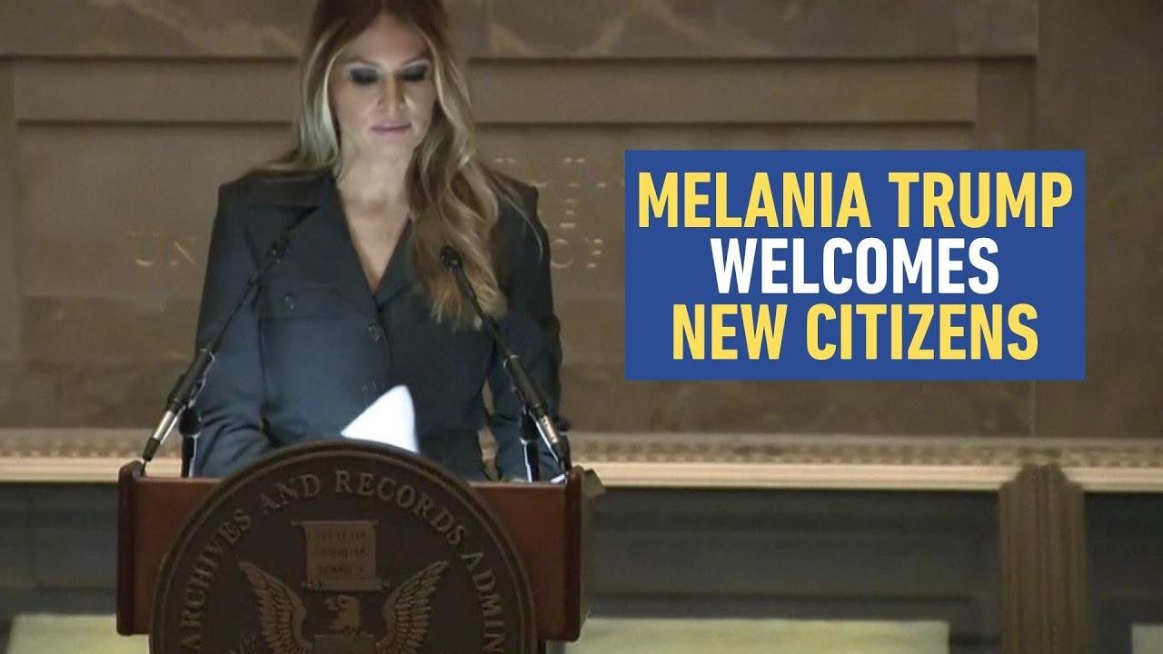 Melania Trump Welcomes New US Citizens at Naturalization Ceremony