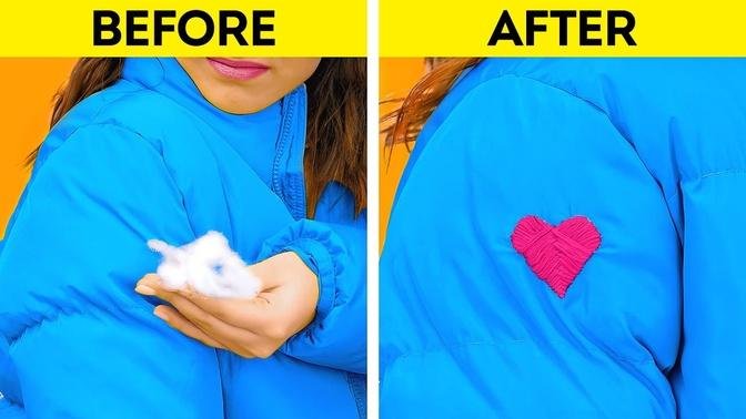 HELPFUL SEWING HACKS AND GADGETS TO SAVE YOUR OLD CLOTHES || CLOTHES DECOR IDEAS YOU'LL LOVE!