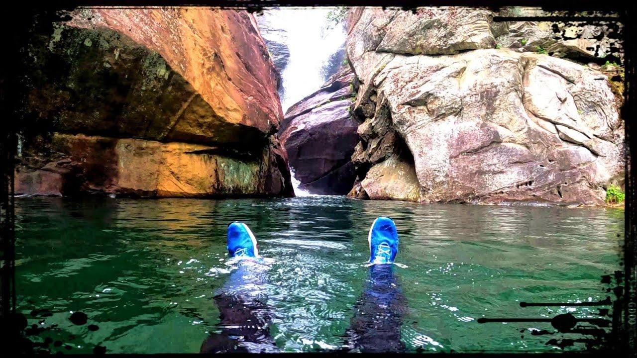 PLUNGING into Paradise Falls of Wolf Creek (North Carolina's HIDDEN TREASURE Swimming Hole)