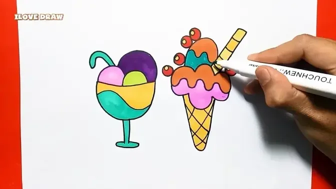Vẽ cây kem - Chào mừng bạn đến với thế giới tuyệt vời của những bức tranh vẽ cây kem. Hãy cùng tận hưởng những nét vẽ ấn tượng và sắc màu sống động của những chiếc kem thơm ngon trên giấy nhé!