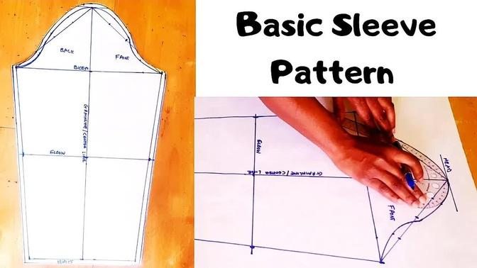 How to draft a basic sleeve pattern [Long Sleeve] |Easy sleeve pattern ...