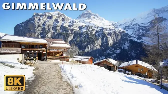 Gimmelwald 🇨🇭 A Beautiful Winter Snowy Remote Village In The Swiss Alps 8K