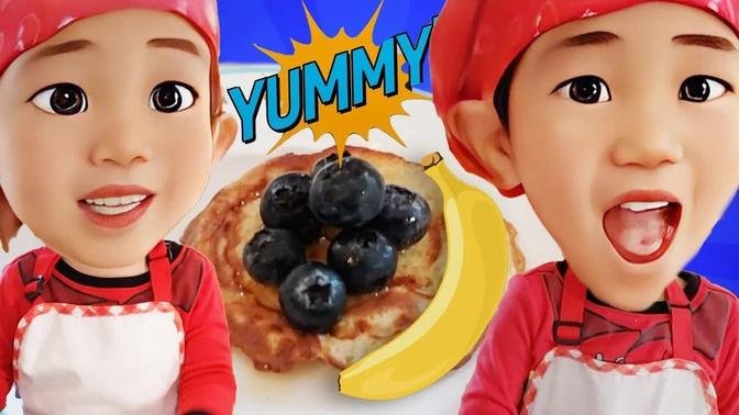 Making Banana Pancake with Blueberries Toppings | DoReMi Kids Songs