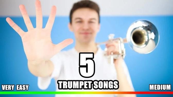 5 Trumpet Songs with Sheet Music (EASY to MEDIUM)