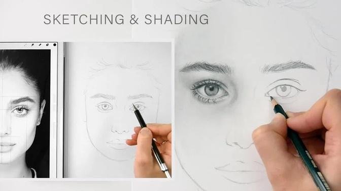 How to draw from a reference photo, sketching and shading a portrait | Emmy Kalia