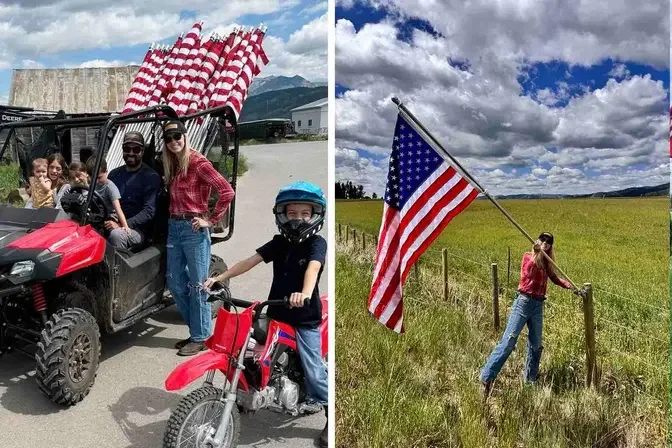 The family has forged a new tradition of patriotism, setting up flags by the bundle. (Courtesy of <a href="https://saltriverranch.com/">Salt River Ranch</a>)