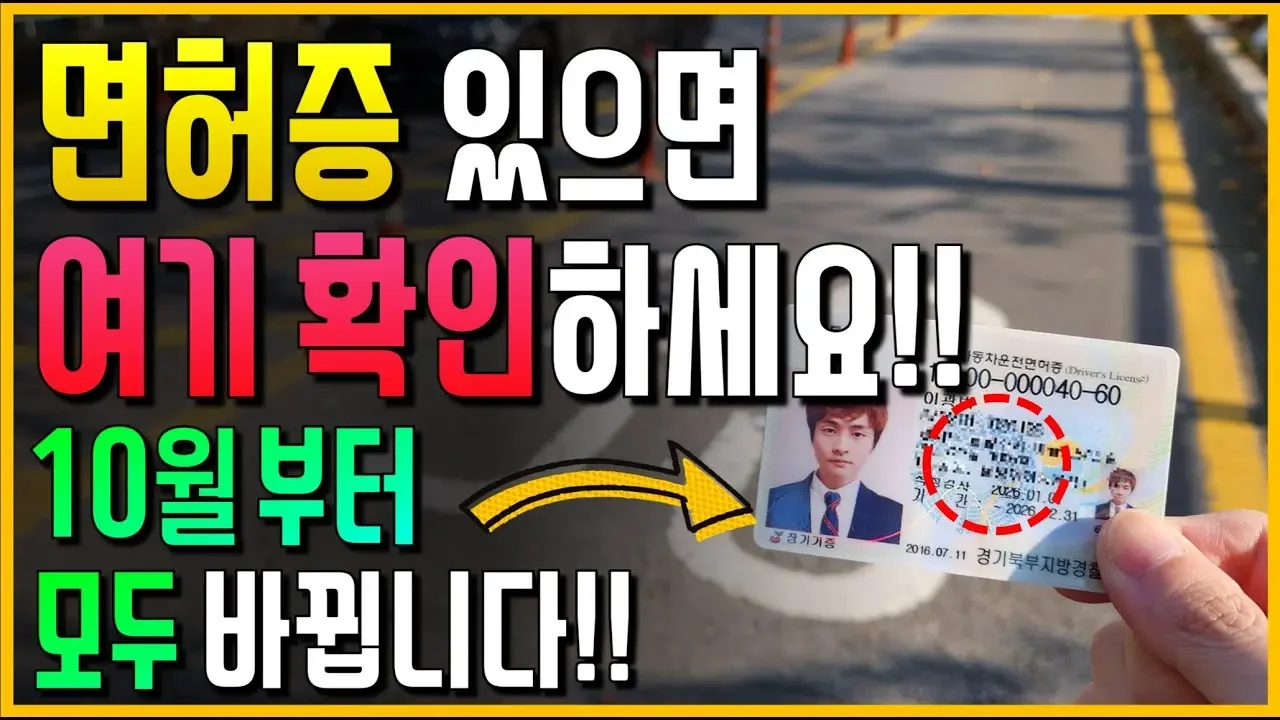 10월부터! 운전면허증 있으면 여기 확인하세요!! 모두 바뀝니다!