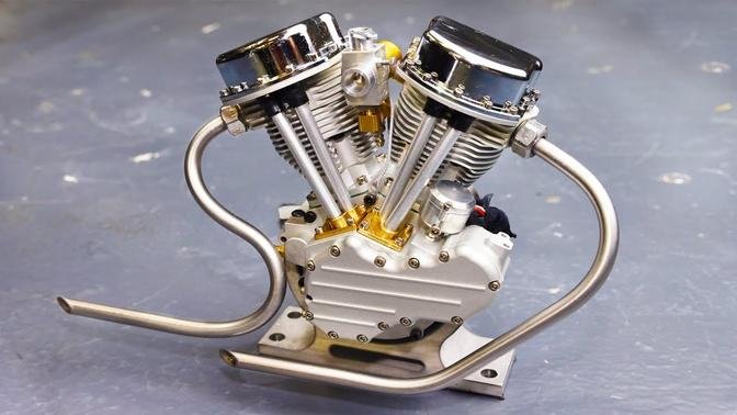 Mini Harley Davidson Panhead Engine (Sounds Like the Real Thing)