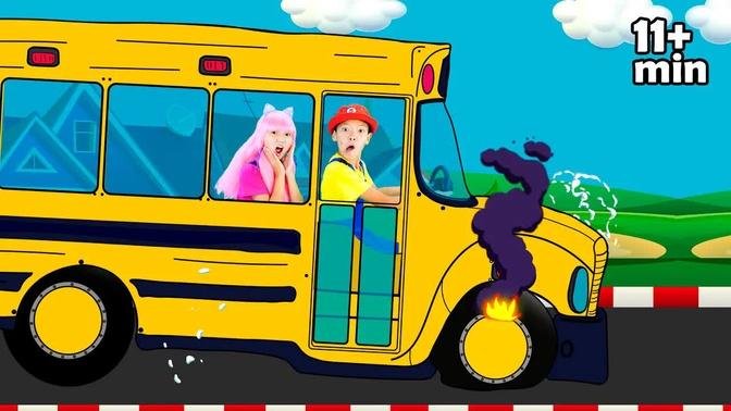 Wheels on the Bus + Pizza Song | Nursery Rhymes & Kids Songs