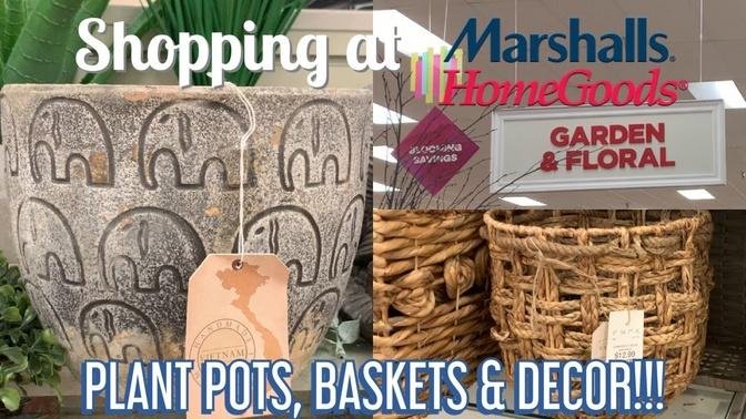 Shopping at Marshalls Homegoods || PLANT POTS, BASKETS, STANDS  & DECOR