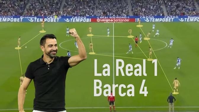 Xavi’s gamble pays off! | Real Sociedad 1-4 Barcelona Tactical Analysis