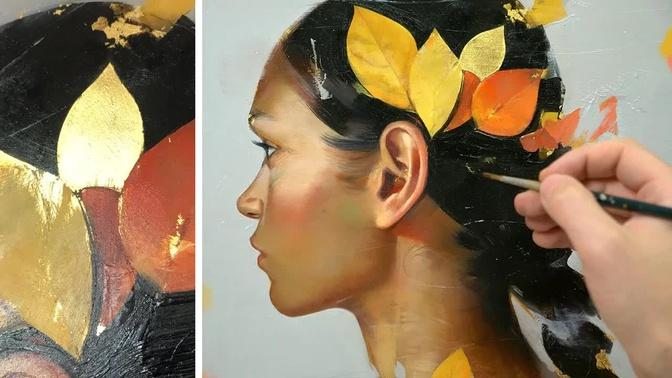 I Made Art With Real GOLD || OIL PAINTING PROCESS of "Anemoi"