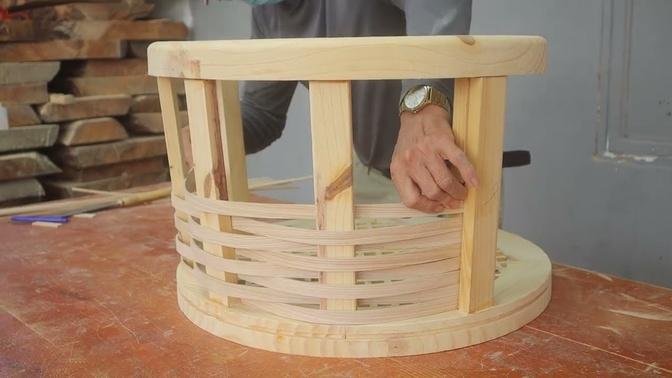 Extremely Creative Woodworking Ideas With Wooden Strips   A Chair With An Extremely Unique Design