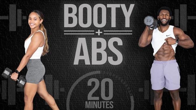 20 Minute Dumbbell Booty and Abs Workout [Strength Training]