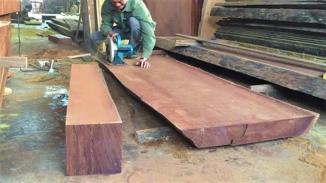 Woodworking Skills Extremely Ingenious Talented Worker ｜ Strong Unique Ebony Dining Table Monolithic 2293