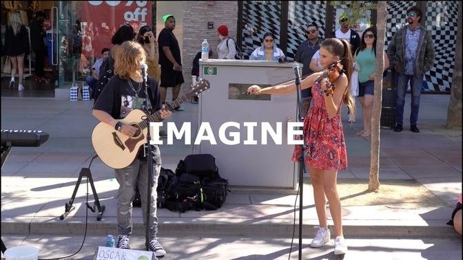 HER REACTION WHEN HE SINGS!! | Imagine John Lennon | Oscar Stembridge & Karolina Protsenko