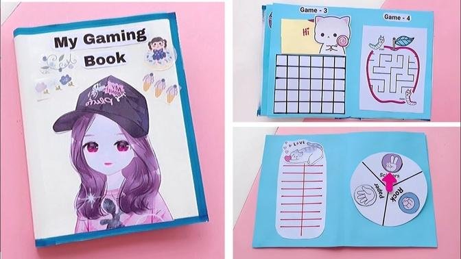 5 Easy Paper Games in a book / DIY Cute Gaming Book / How to make paper gaming book | DIY Paper game