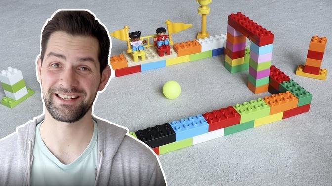 LEGO DUPLO Blow Football and Race Tutorial - DIY Tabletop Games for Parents and Kids