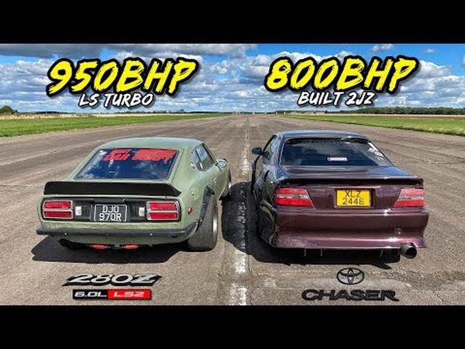 OLD SCHOOL RIVALRY.. 800HP TOYOTA CHASER vs 950HP NISSAN 280Z
