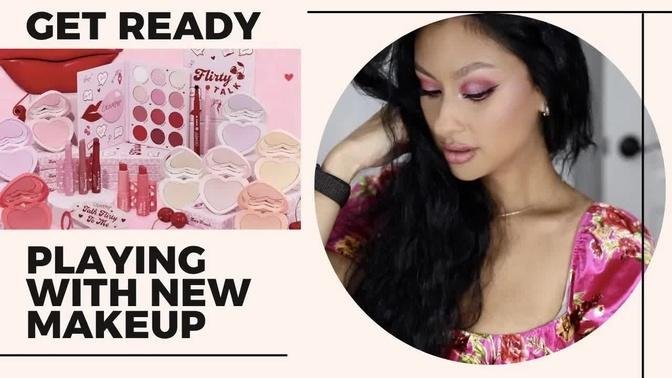 Get Ready | Trying New Colourpop Flirty Talk collection | Swatches
