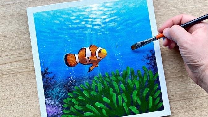 ]Under the Sea Acrylic Painting _ step by step /Rock Art-Acrylic Painting