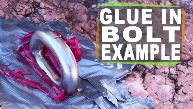 Glue in bolt example for highlines and climbing