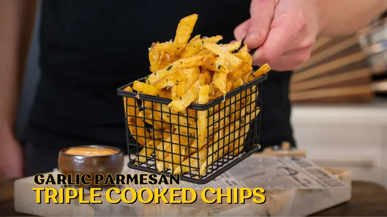 Garlic Parmesan Triple Cooked Chips with Special Sauce