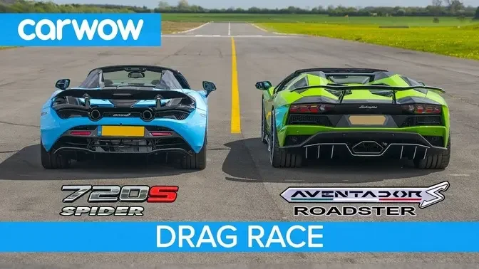 Lamborghini Aventador S Roadster vs McLaren 720S Spider - DRAG RACE,  ROLLING RACE & TES PENGEREMAN